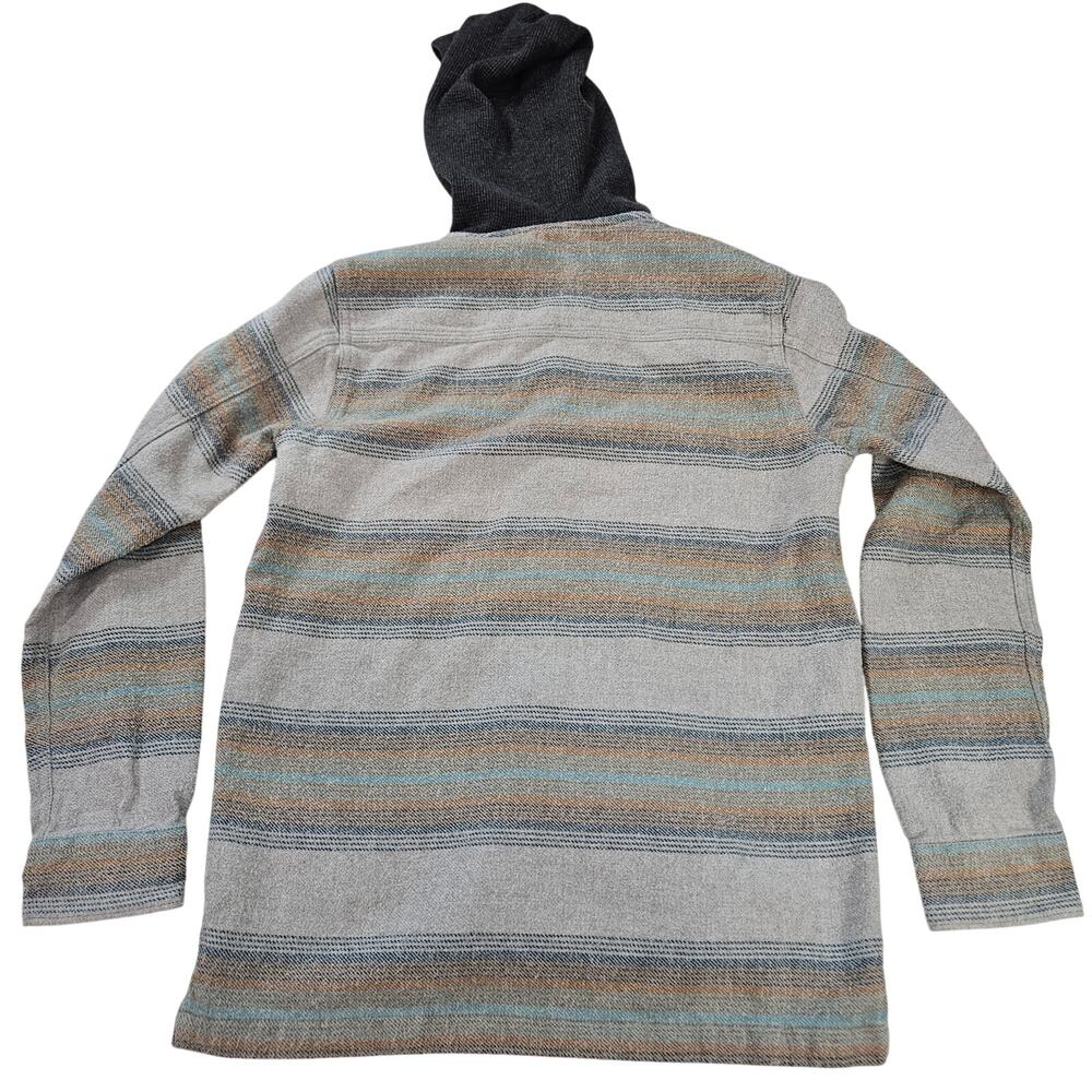Billabong Men's Flannel Hoodie Shirt Gray/Brown Medium Skate Surf Grunge - Picture 3 of 6